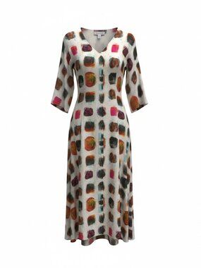 M Square Mosaic Print Midi Dress with Pockets